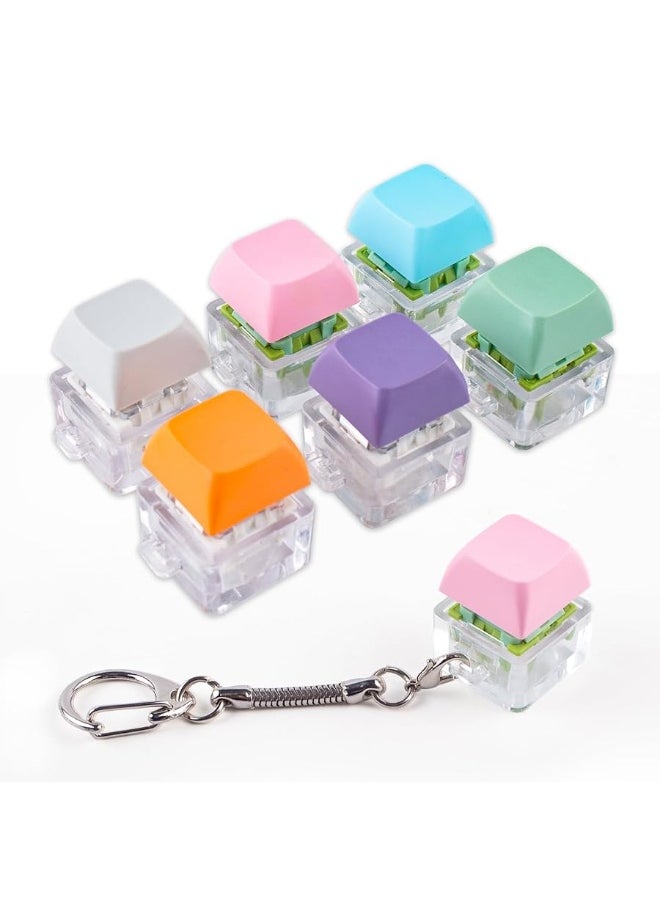 Byhoo - 6 Pcs Keyboard Fidget Toy, Silent & Click Fidget Keyboard Keychain, Decompression Toys, Keyboard Fidget Clicker, Mechanical Keyboard Fidget, Stress Relief Fidget, Button Clicker, Sensory Toys - Image 1