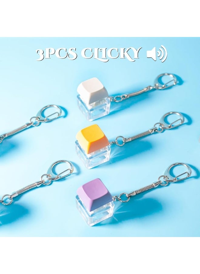 Byhoo - 6 Pcs Keyboard Fidget Toy, Silent & Click Fidget Keyboard Keychain, Decompression Toys, Keyboard Fidget Clicker, Mechanical Keyboard Fidget, Stress Relief Fidget, Button Clicker, Sensory Toys - Image 1