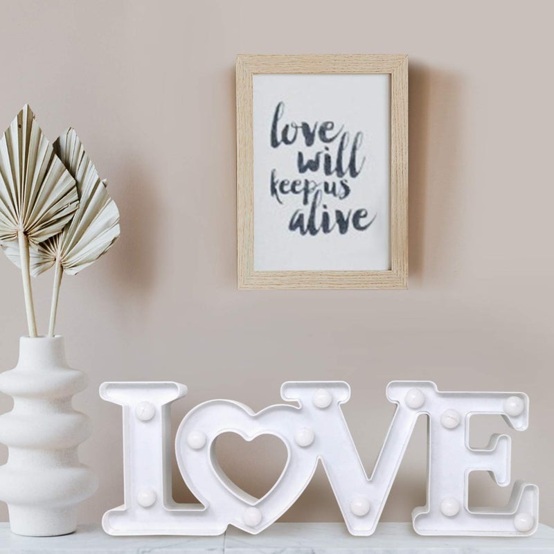 Love Sign with Lights Valentines Day Decoration Love Marquee Letters Romantic Lighted Table Top Decor for Wedding Home White CHEERIN