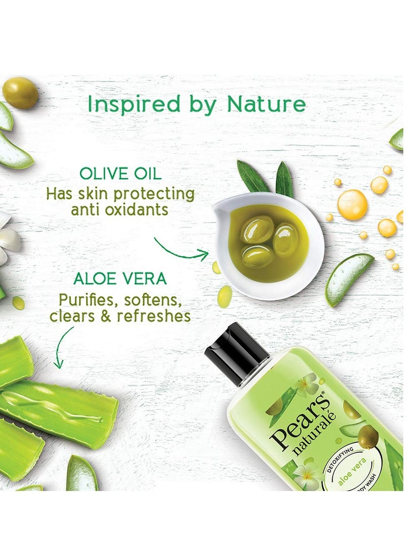 Pears Pears Naturale Detoxifying Aloe Vera Body Wash 250 ml 100% Natural Ingredients Liquid Shower Gel with Olive Oil for Glowing Skin Paraben Free  - Image 3