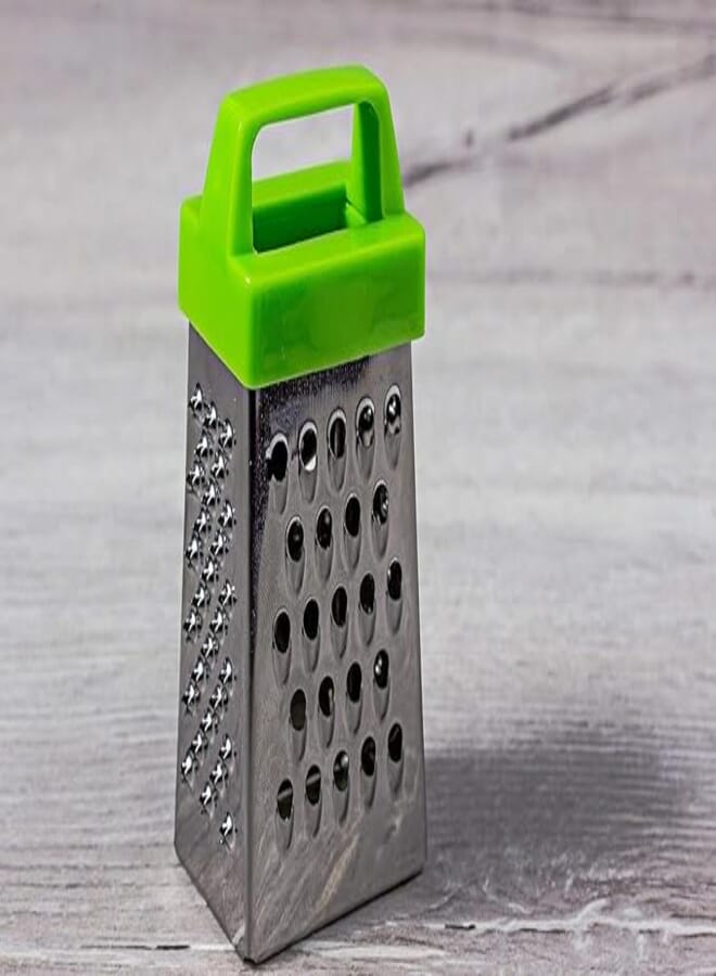Mini Stainless Steel Cheese Grater - 4-Sided Multi-Function Mini Cheese Grater, Best for Parmesan Cheese and Vegetables - Easy to Use and Non-Slip Base