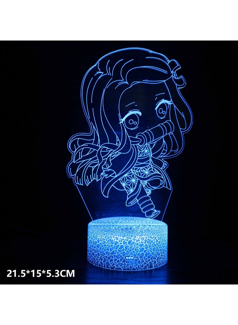 الرسوم المتحركة سلسلة 3D ضوء الليل شكل مصباح LED البصرية ستيريو مصباح USB مصباح مكتبي الإبداعي  كراك القاعدة سبعة ألوان + اللمس(MY-1950) - Image 2