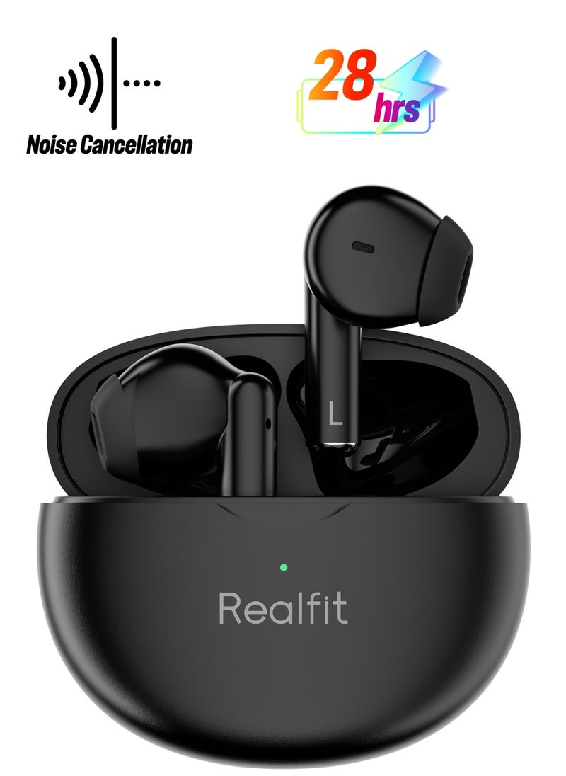 Realfit F2 Pro TWS ANC True Wireless Earbuds Black  - Image 1