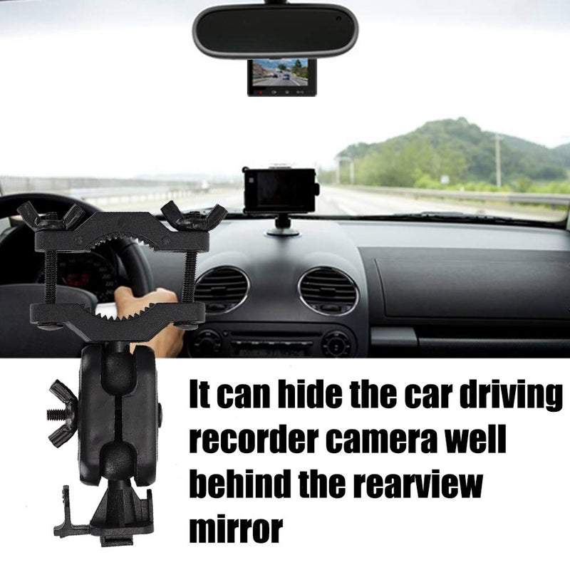 Generic Ccylez Dashcam Mount, Recorder Car Mount, Car Rear View Mirror Camera Mount, Driving Recorder Holder, 360 Degree Rotation, for 20 mm / 0.8 Inch Rear View Mirror (Metal Groove) - Image 2