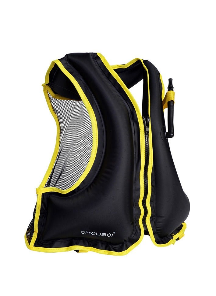 Generic Direct Supply Inflatable Children Adult Life Jacket Buoyancy Vest Surfing Drifting Swimming Auxiliary SuppliesBlack Black