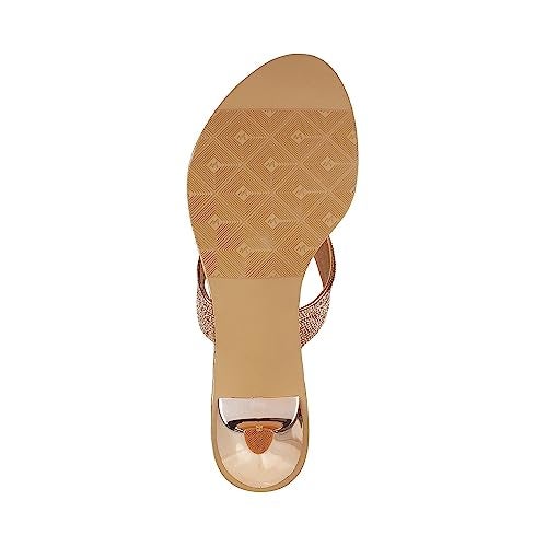 Metro Women Rose Gold Kitten Heel Fashion Sandal UK/6 EU/39 (35-333) - Image 5