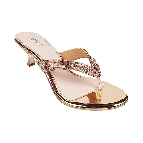 Metro Women Rose Gold Kitten Heel Fashion Sandal UK/6 EU/39 (35-333) - Image 2
