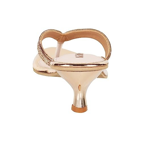 Metro Women Rose Gold Kitten Heel Fashion Sandal UK/6 EU/39 (35-333) - Image 4