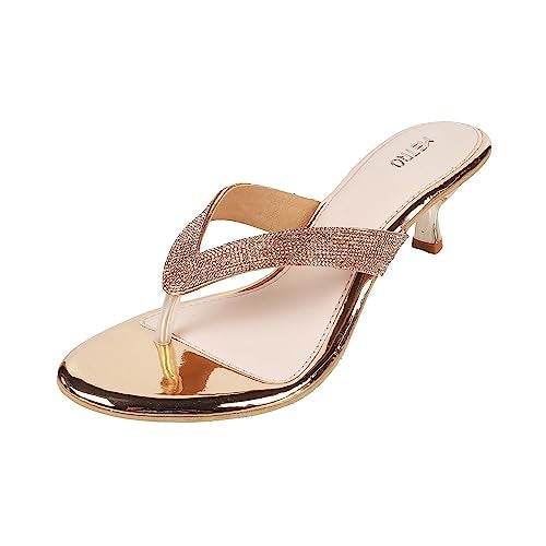 Metro Women Rose Gold Kitten Heel Fashion Sandal UK/6 EU/39 (35-333) - Image 1