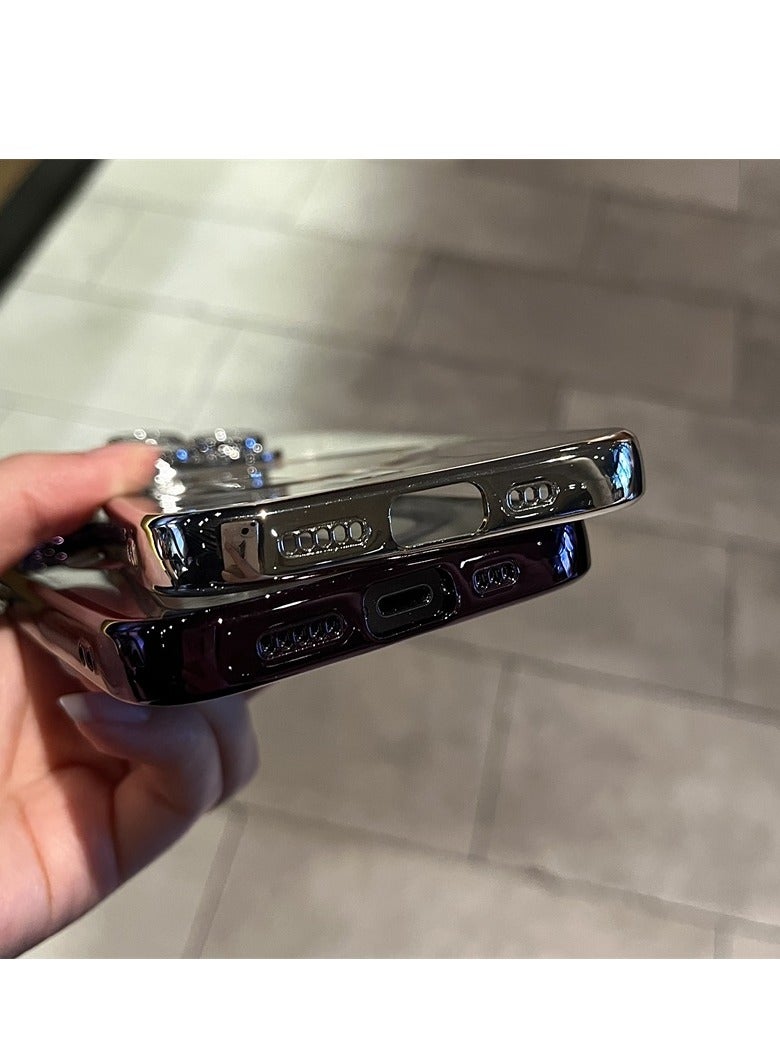 AROAQ Magnetic Case For iphone, Shockproof iPhone Bumper Cover, Plating For Magsafe Wireless Charge Case, Anti-scratch Mobile Protective Cover For iphone 15 Pro Max, 15 Plus, Pro, ( Silver ) - Image 3