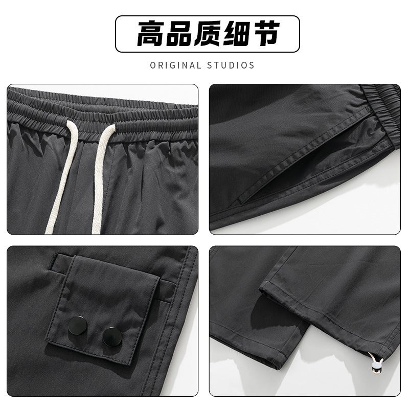 2025 New Arrival Pants Mens Spring American Style Tooling Straight Casual Pants Boys Paratrooper Loose Pants Dark gray - Image 4
