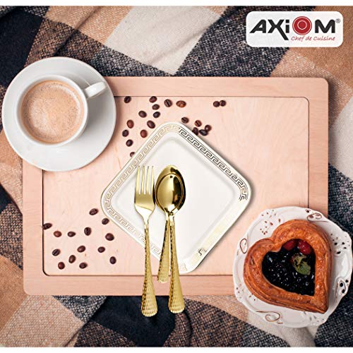 AXIOM Stainless Steel Golden Cutlery Set. 24 Pieces Luxurious Spoons & Forks (8 Dessert Spoon, 8 Dessert Fork, 8 Tea Spoon) Gold Colour Flatware for Luxury Dining - Image 4