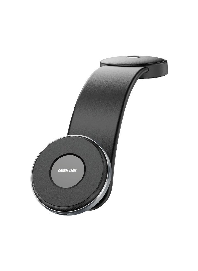GREEN LION - 2 in1 MagFlex Wireless Car Charger / 360° Rotation / 15W Wireless Fast Charging / Easy Installation / MagSafe Compatible / Strong 3m Glue / Type-C Connector Port / x16 N52 Magnets - Black - Image 1