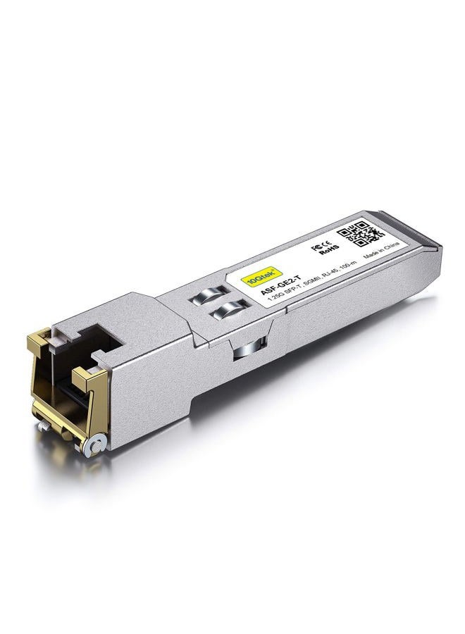 10Gtek 1.25G SFP-T, 1000BASE-T Copper SFP, SFP to RJ45 Module for Cisco GLC-T/SFP-GE-T, Meraki MA-SFP-1GB-TX, Ubiquiti UniFi UF-RJ45-1G, Supermicro, Fortinet, TP-Link TL-SM331T and More, Pack of 2 - Image 1