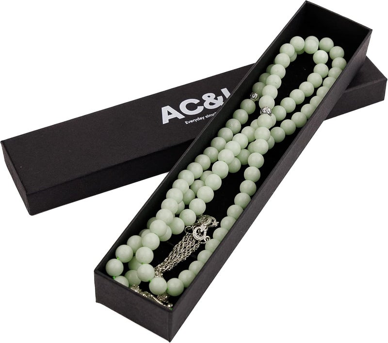 AC&L Luminous Natural Stone Tasbeeh Prayer Beads - 8mm Stones - Image 3
