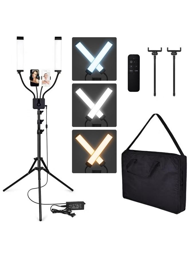 Arabest Lash Lamp for Eyelash Extensions and Makeup,5800LM Esthetician Light with Tripod Stand and Two Phone Holder, Makeup Lights 45W Bi Color Dimmable,Tattoo, Photography, Selfie, Video Recording  - Image 1
