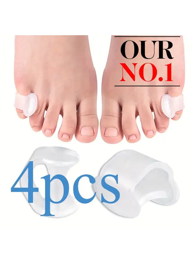 Transparent Silicone Toe Separators 4 Pack Prevent Rubbing and Squeezing - Image 1