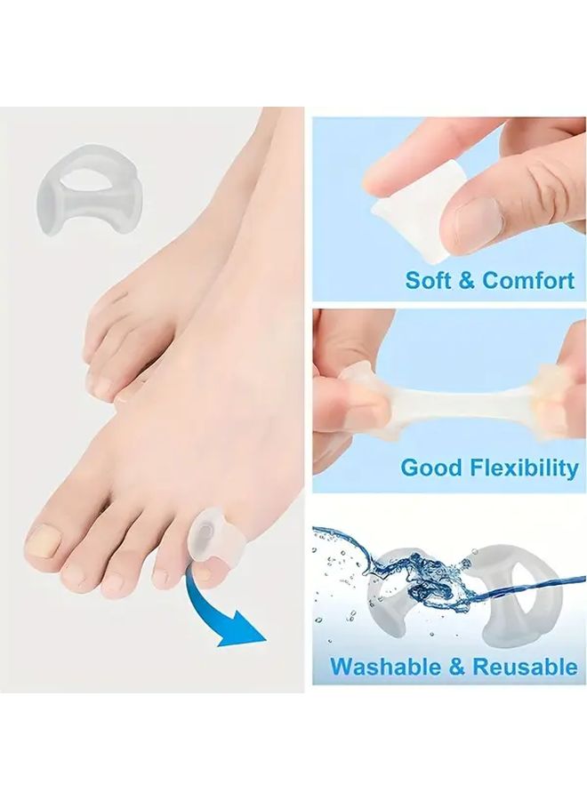 Transparent Silicone Toe Separators 4 Pack Prevent Rubbing and Squeezing - Image 3