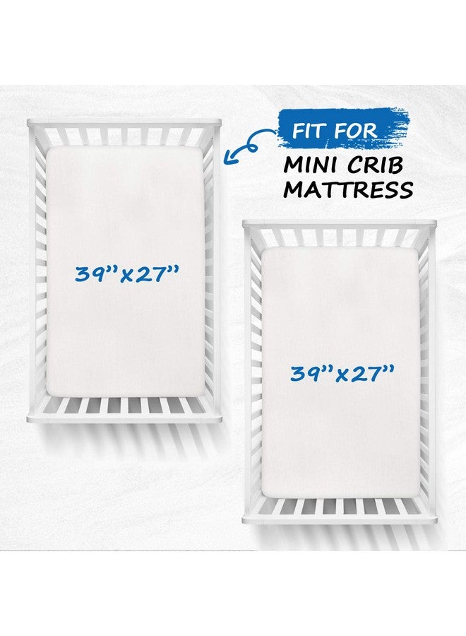 Coldwind Pack and Play Sheets 27"x 39" Compatible with Graco, Dream on Me Pack N Play, Cotton Mini Crib Sheets 2 Pack, Stretchy Playard Crib Fitted Sheet for Baby Girl Boy, White - Image 4