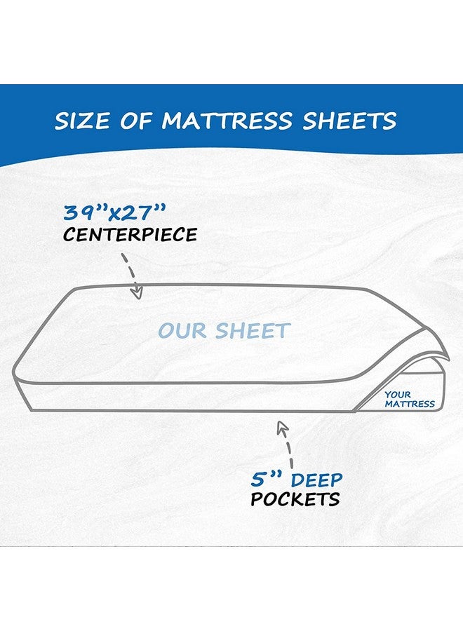 Coldwind Pack and Play Sheets 27"x 39" Compatible with Graco, Dream on Me Pack N Play, Cotton Mini Crib Sheets 2 Pack, Stretchy Playard Crib Fitted Sheet for Baby Girl Boy, White - Image 5