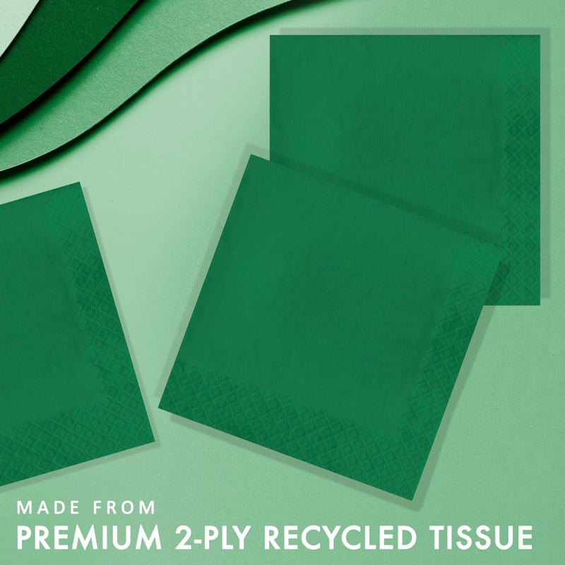 Creative Converting Touch of Color 2-Ply 50 Count Paper Lunch Napkins, Emerald Green - Image 2