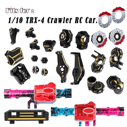 BRCatWPark RC Upgrades Part for 110 TRX4Brass Front Rear Portal AxlesDiff CoversInner Outer Portal Cover HousingAxle MountCaster Blocks C Hub CarrierHex Hub wRed Diff CoversColorful Pink Blue Tone - Image 5
