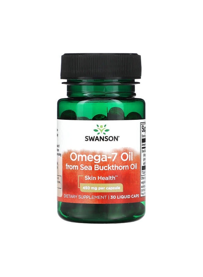 SWANSON Omega-7 Oil from Sea Buckthorn Oil, 450 mg , 30 Liquid Caps 
