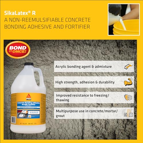 SIKA - SikaLatex R - Concrete Adhesive Glue, White - Admix for Portland-Cement Mortar/Concrete - Resistant to Freezing and thawing Damage - 1-Gallon (Pack of 1) - Image 3
