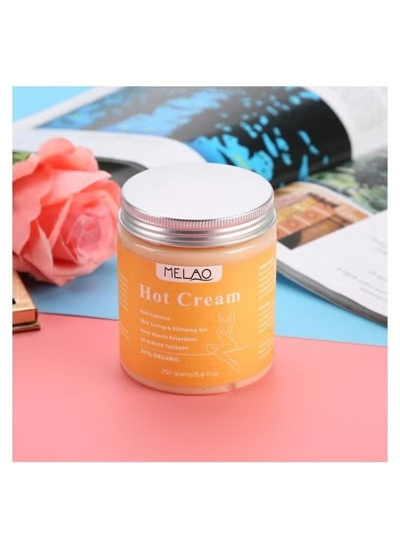 MELAO Hot Cream 250g Fat Burning Hot Cream for Belly Anti Cellulite Cream Slim Shaping Workout Enhancer Gel for Women and Men Cellulite Treatment for Thighs Legs Abdomen and Arms - Image 2