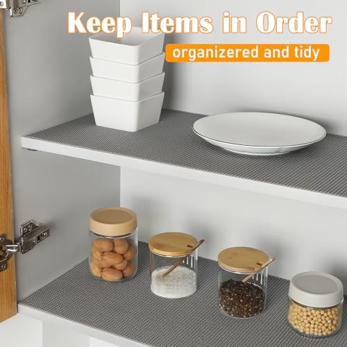 Songrey Non-Adhesive Drawer and Shelf Liner, Non Slip Cabinet Liners, Protect Kitchen Cupboard, Bathroom Drawers, Breathable, Thick Strong Grip mat (12IN x 10FT, Dark Gray) - Image 4