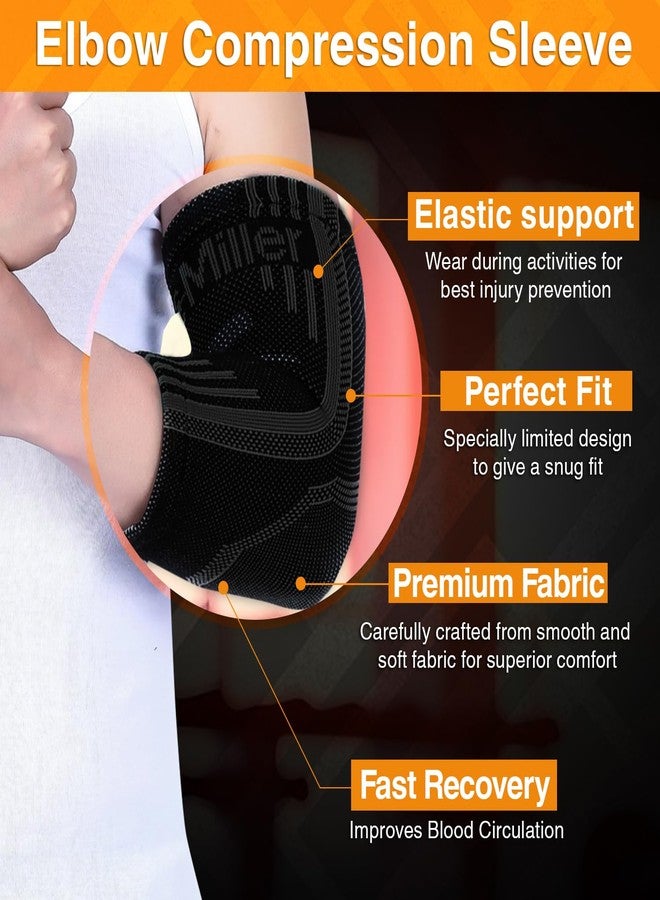 Doc Miller Elbow Compression Sleeve for Tendonitis – Medical Compression Support, Arm Brace for Tennis Injuries, Bursitis Relief Sleeve, Tendon Support for Active Use for Women & Men – 1 Pair - Image 3