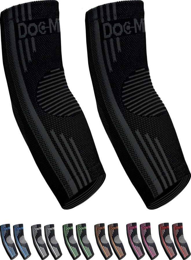 Doc Miller Elbow Compression Sleeve for Tendonitis – Medical Compression Support, Arm Brace for Tennis Injuries, Bursitis Relief Sleeve, Tendon Support for Active Use for Women & Men – 1 Pair - Image 1
