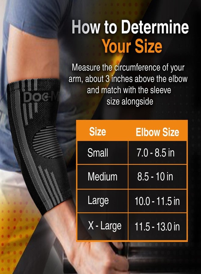 Doc Miller Elbow Compression Sleeve for Tendonitis – Medical Compression Support, Arm Brace for Tennis Injuries, Bursitis Relief Sleeve, Tendon Support for Active Use for Women & Men – 1 Pair - Image 2