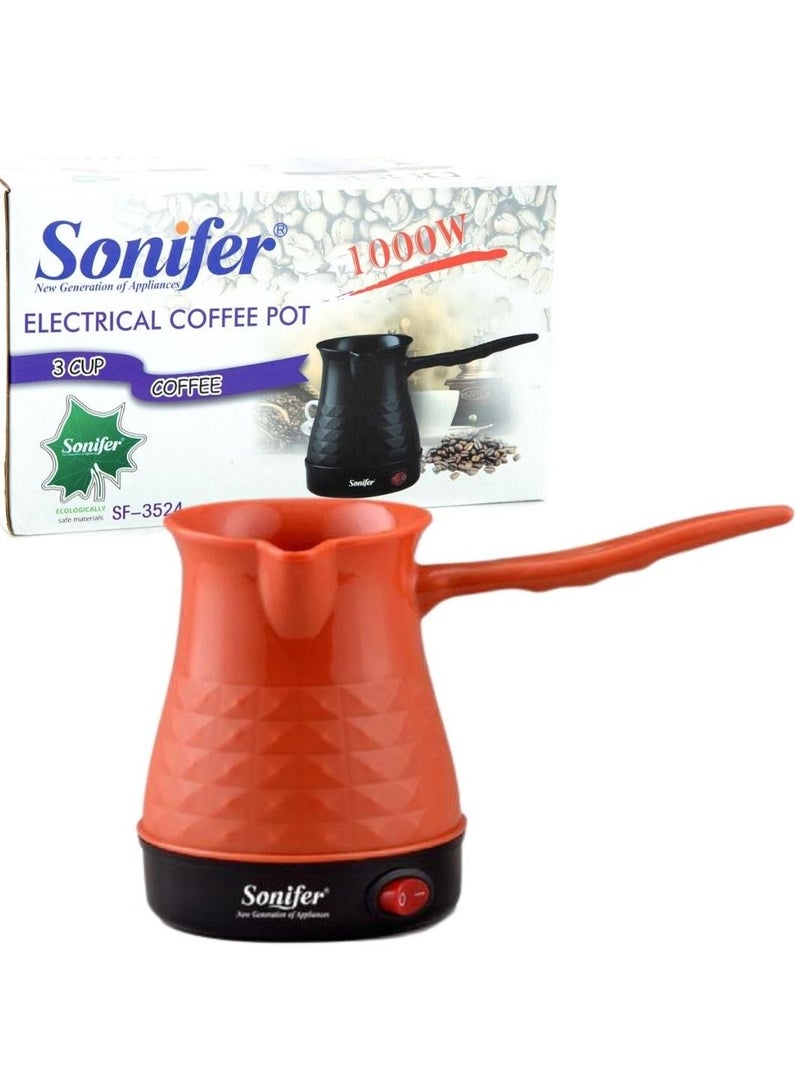ARTC Sonifer Sf3524 Turkish Coffee Maker Brewer Warmer 1000W Orange - Image 1