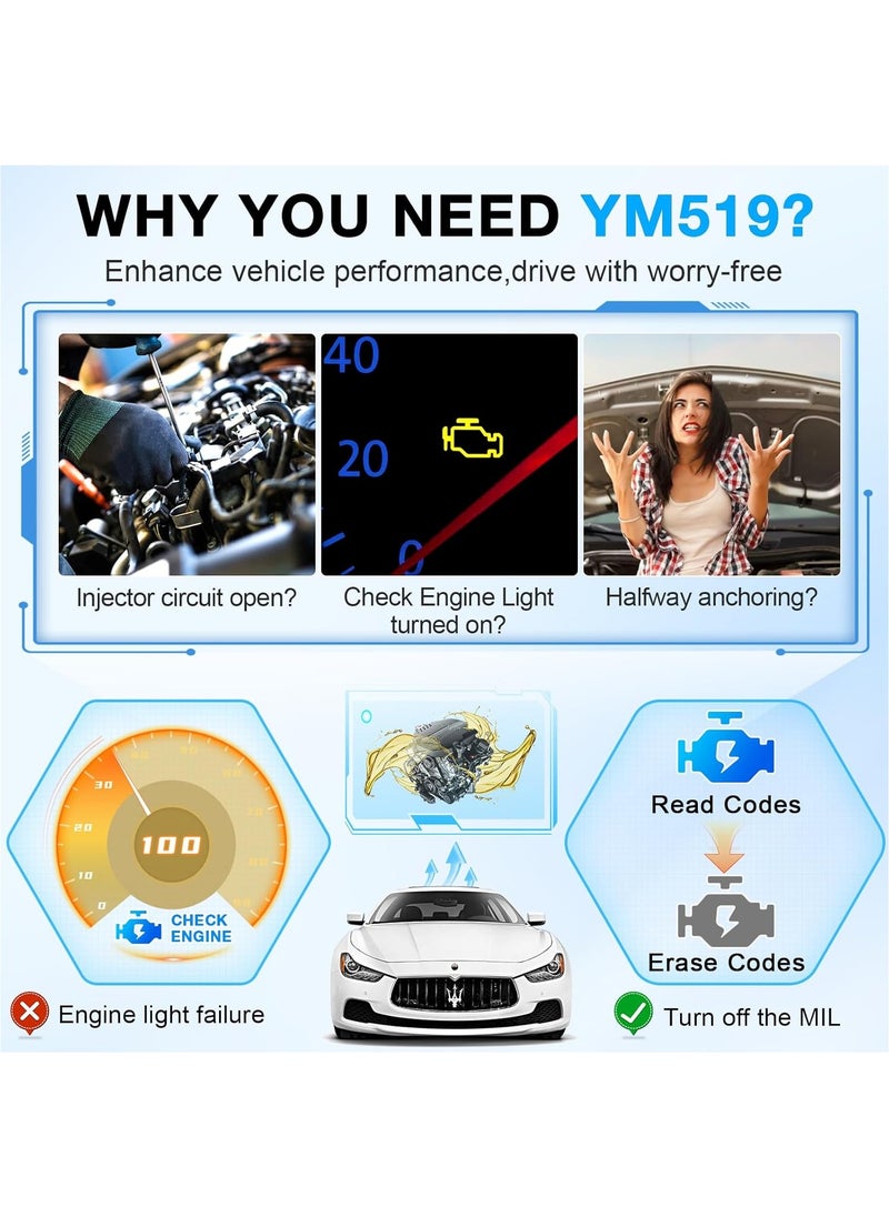 LAESO Professional OBD2 Scanner Battery Tester for Car: Color Screen Code Reader Easy Setup Clear Engine Fault Light-OBDII/EOBD Diagnostic Scan Tool Read Voltage/Life for All OBD II Protocol Cars Since 1996  - Image 4