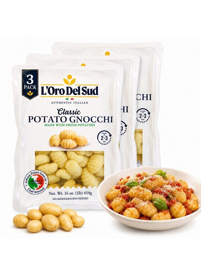 Mariella 3 Packx 1 lb, Potato Gnocchi, Product of Italy, Pasta Dumplings, Pasta di Patate, Cooks in 2-3 Minutes, L'Oro Del Sud, Mariella