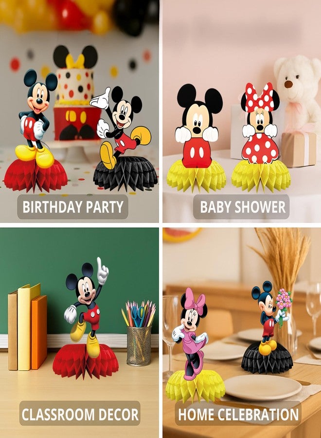 BOGAZNET 12PCS Mickey Mouse Centerpieces - Set of 12 Birthday and Baby Shower Table Decorations Honeycomb Party Decor Cute Centerpiece Set for Kids Celebrations and Themed Events - Image 4