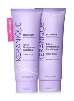 Keranique Keranique Color Safe Shampoo and Conditioner - Protect and Extend Color Shampoo and Conditioner for Women with Dry, Fine, Color Treated Hair - Sulfate Free Set for Colored Hair with UV Protection  - Image 1