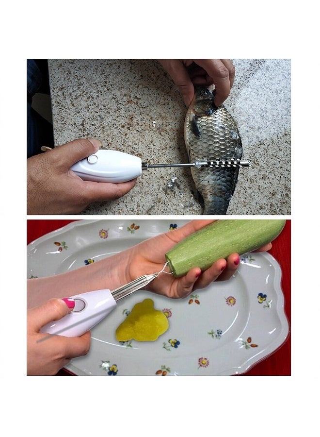 Chargeable Electric Vegetable Corer White 5x8x20cm - Image 4