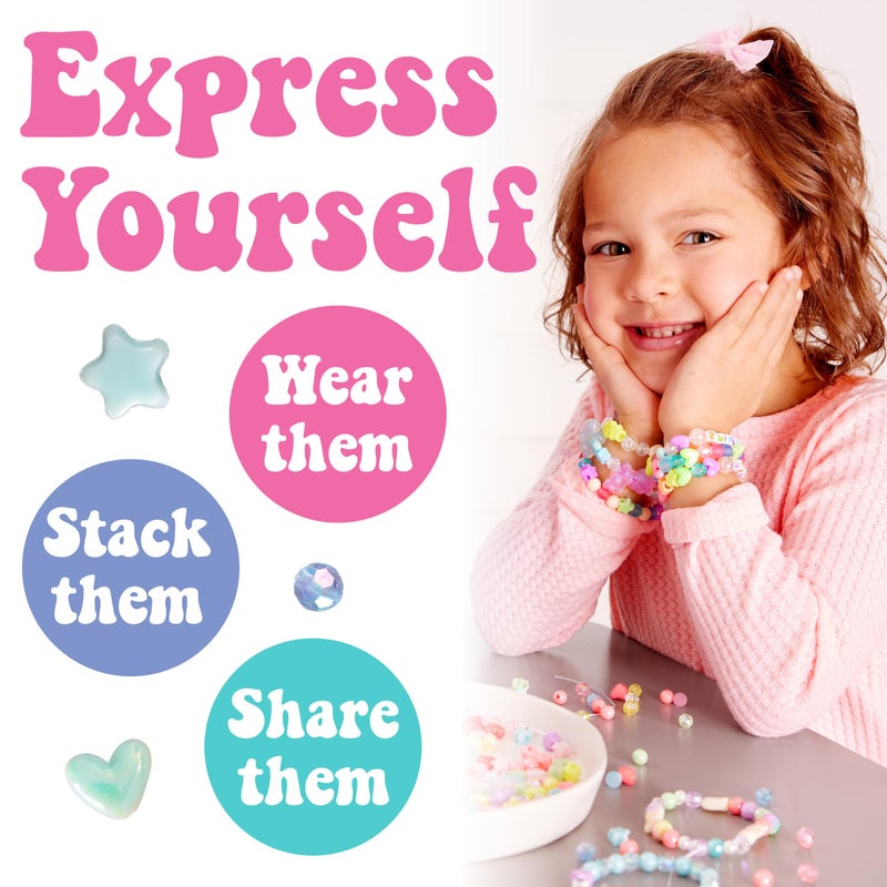 Creativity for Kids Unicorn Bead Jewelry Jar - Create 40+ DIY Friendship and Unicorn Bracelets for Girls| Easter Basket Stuffers | Arts and Crafts for Kids | Unicorn Gifts for Girls (Ages 6+) - Image 3