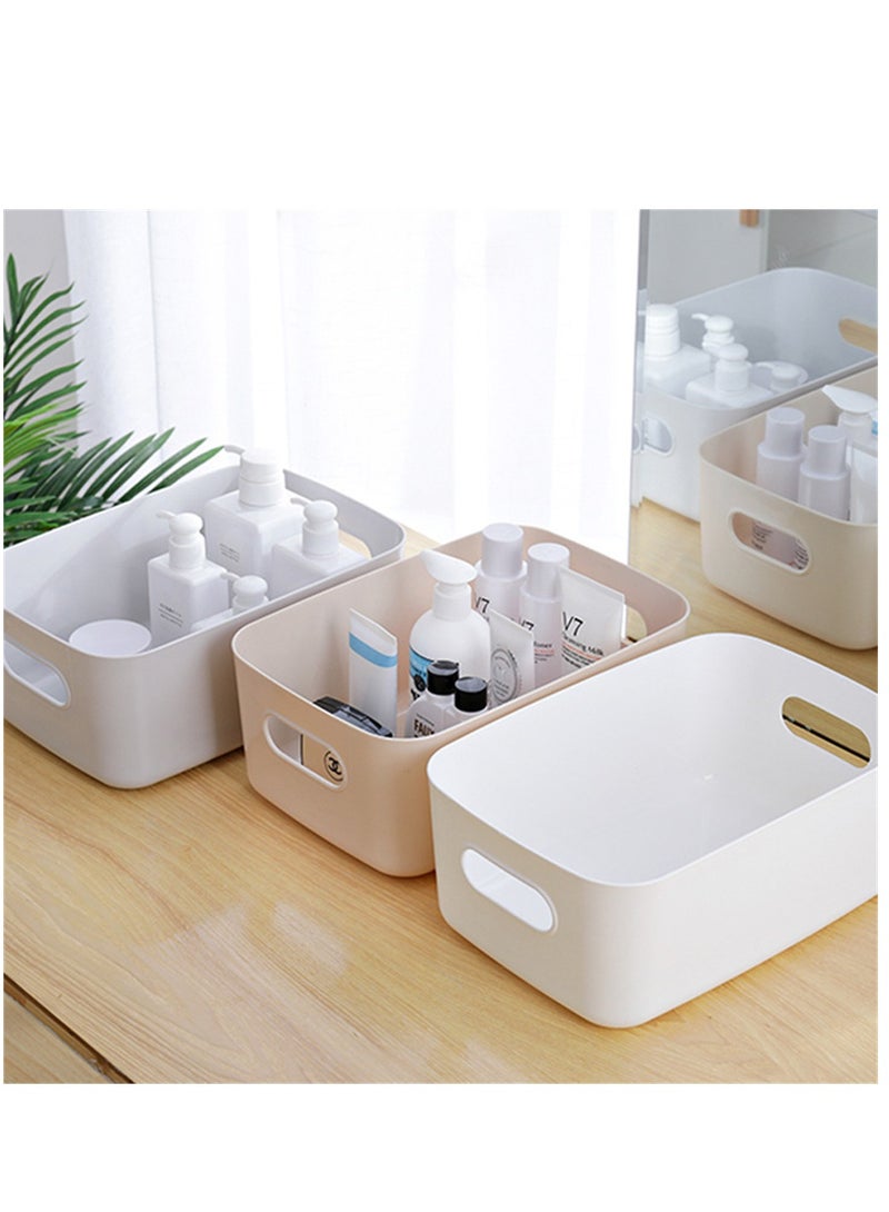 KASTWAVE White Storage Bin with Handles Pack of 3 Large Capacity Organizer Multi-Use Storage Box with Handles Durable Storage Basket for Bathroom Restroom Kitchen and Livingroom - Image 5