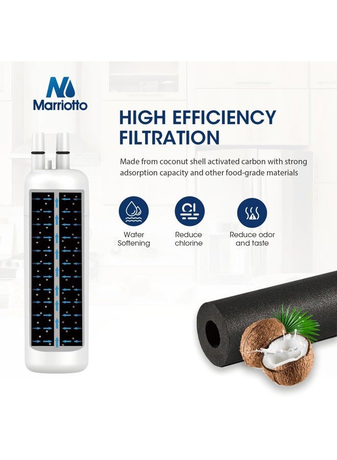 MARRIOTTO EDR1RXD1 Refrigerator Water Filter Compatible with Whirlpool W10295370A, WHR1RXD1, KAD1RXD1, Filter 1, W10295370, P4RFWB, P8RFWB2L, 46-9930, 46-9081 Refrigerator Water Filter, Pack of 3 - Image 2