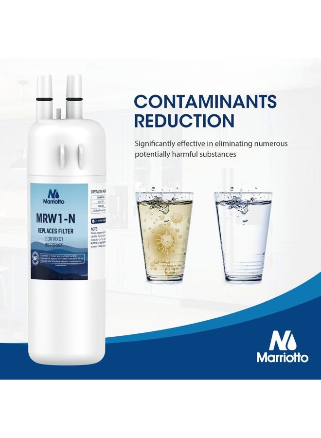 MARRIOTTO EDR1RXD1 Refrigerator Water Filter Compatible with Whirlpool W10295370A, WHR1RXD1, KAD1RXD1, Filter 1, W10295370, P4RFWB, P8RFWB2L, 46-9930, 46-9081 Refrigerator Water Filter, Pack of 3 - Image 3