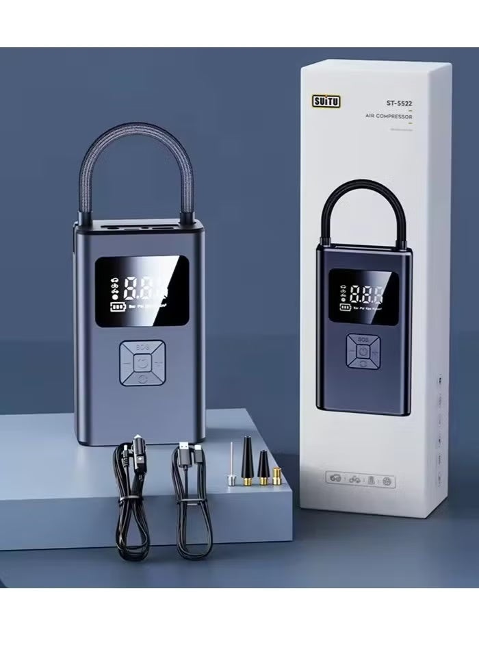 SUITU Wireless Tire Inflator 7.4V 4000mAh Fast Inflation Car Air Compressor - Image 2