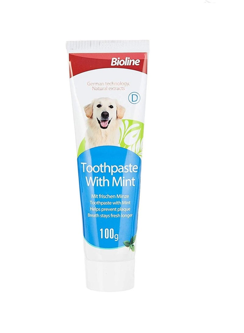 Bioline معجون أسنان الكلاب من بيولاين بنكهة النعناع 100 جرام