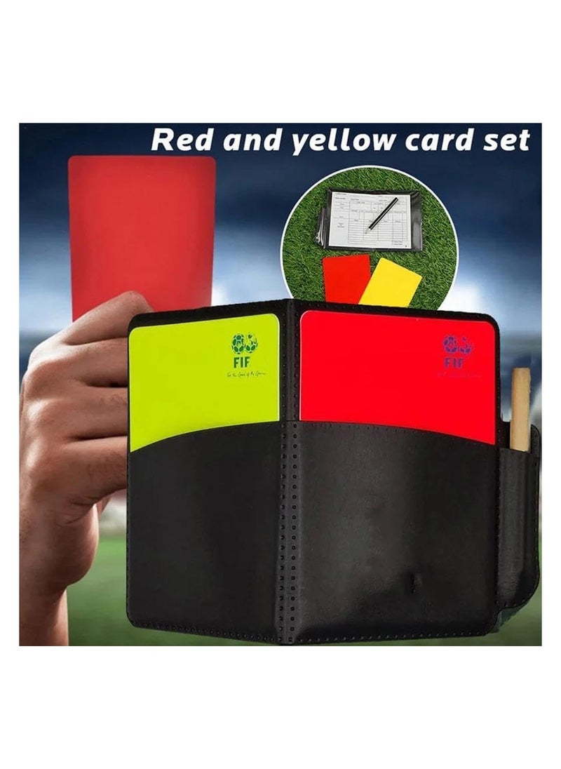 SportQ Referee Card Set, Red and Yellow Football with Score Paper Wallet Pencil and Accessories for Football Football Sports Game  - Image 5