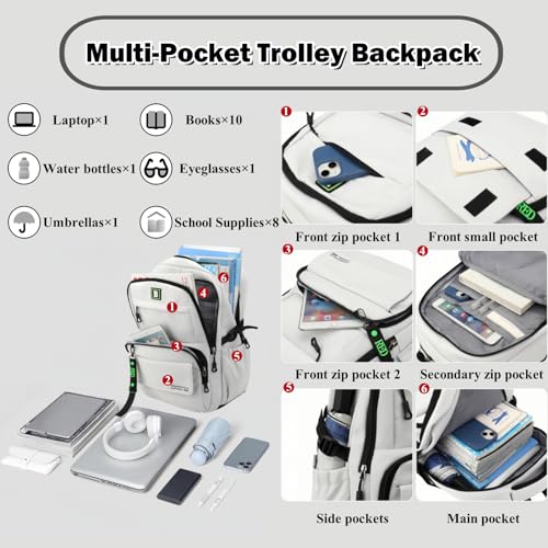 Armbq Rolling Backpack for Boys Kids with Wheels Trolley School Bag for Teens Elementary Wheeled Backpack - Image 3