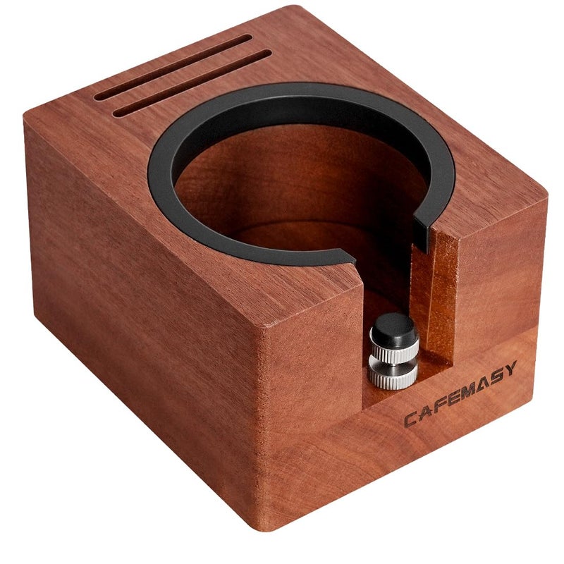 CAFEMASY Espresso Tamping Station Wood 58mm - Natural Walnut Portafilter Holder Coffee Tamper Station Espresso Tools Puck Screen Organzier Espresso Machine Accessories - Image 1