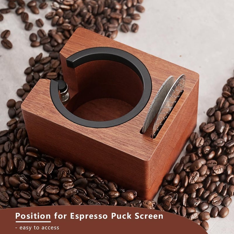 CAFEMASY Espresso Tamping Station Wood 58mm - Natural Walnut Portafilter Holder Coffee Tamper Station Espresso Tools Puck Screen Organzier Espresso Machine Accessories - Image 4