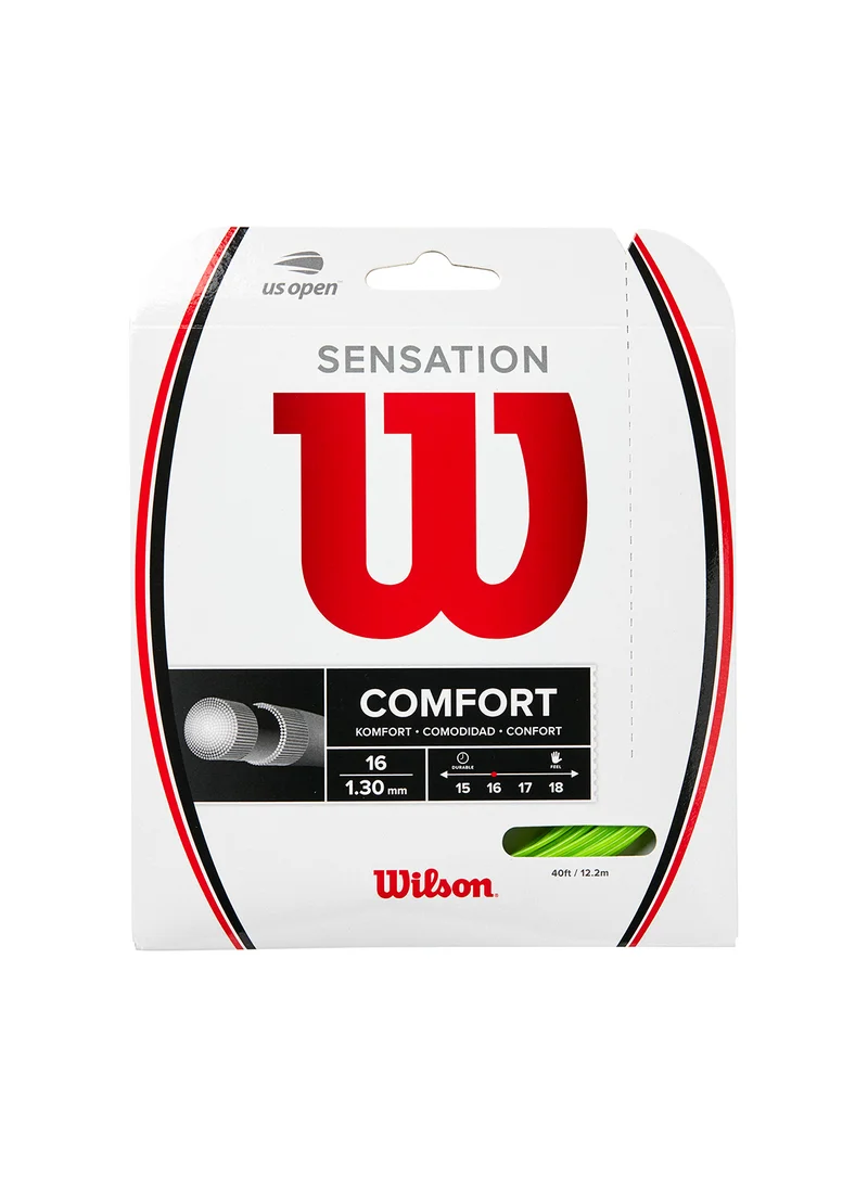 Wilson Sensation Tennis String Gauge 16 (1.34mm) - Set 40 ft / 12.2 m, Neon Green